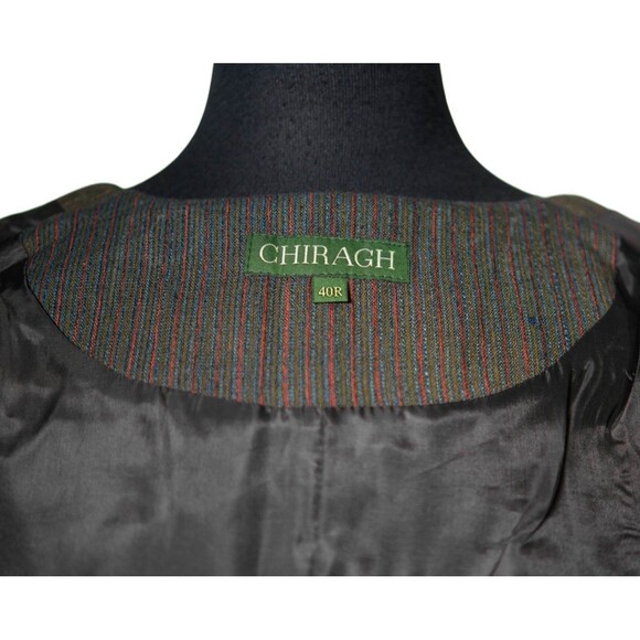 Mens Vest 40R Green Orange Blue Striped Waistcoat Formal Casual Preppy Wedding - Picture 3 of 10